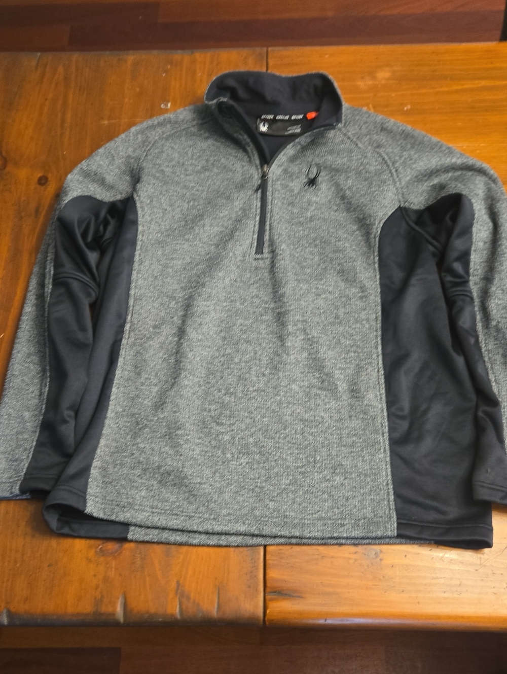 Nwot Spyder Men's Gray & Black Core Sweater Quarter-Zip Size XL Like New